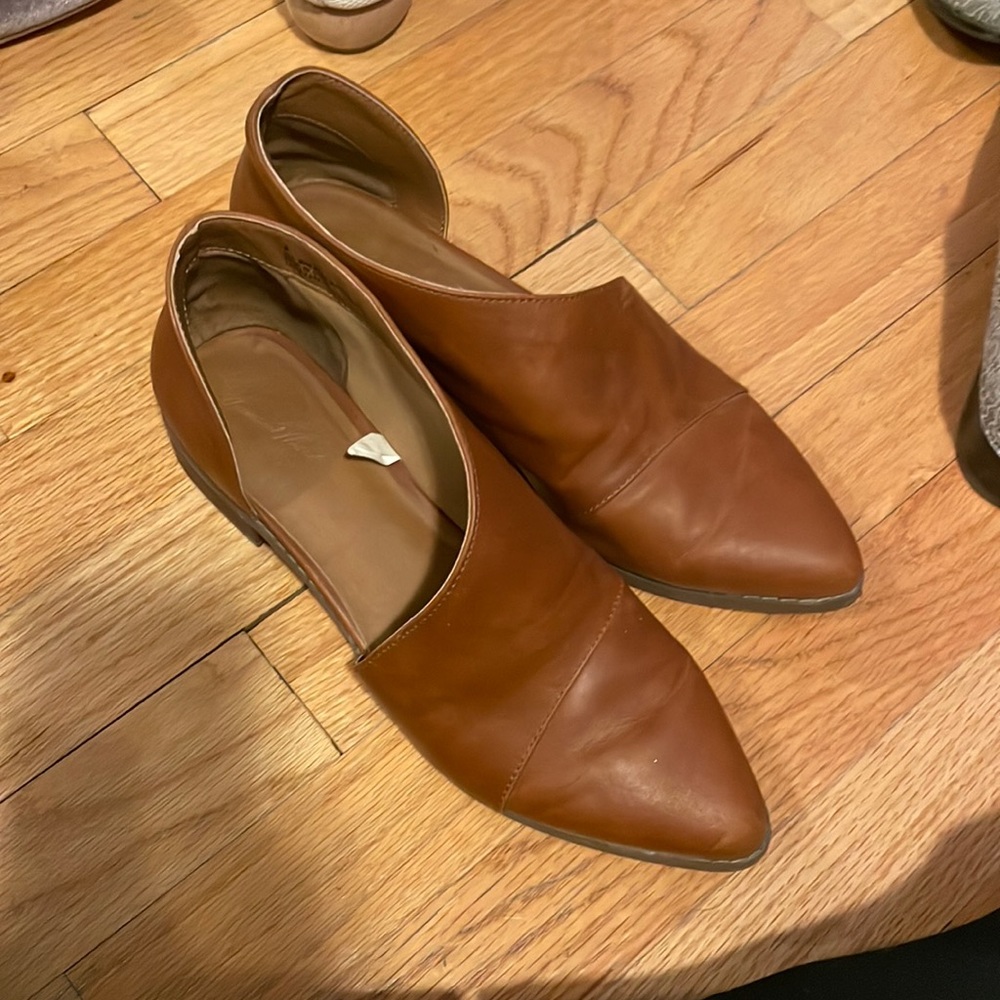 Faux leather flats
